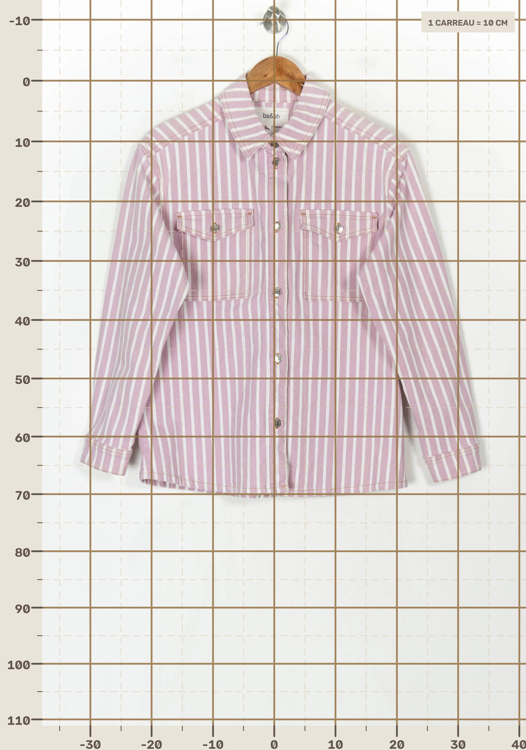 Veste Chemise Rayée Rose et Blanche - Taille XS/34 de la marque ba&amp;sh | PARAD123592 - Vendu par Paradigme - Image 4