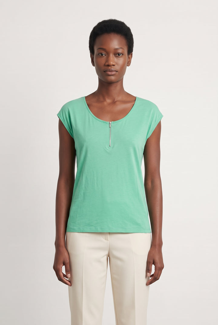 Tee-shirt sans manches Vert - Taille S/36 de la marque Caroll | PARAD123605 - Vendu par Paradigme - Image 1