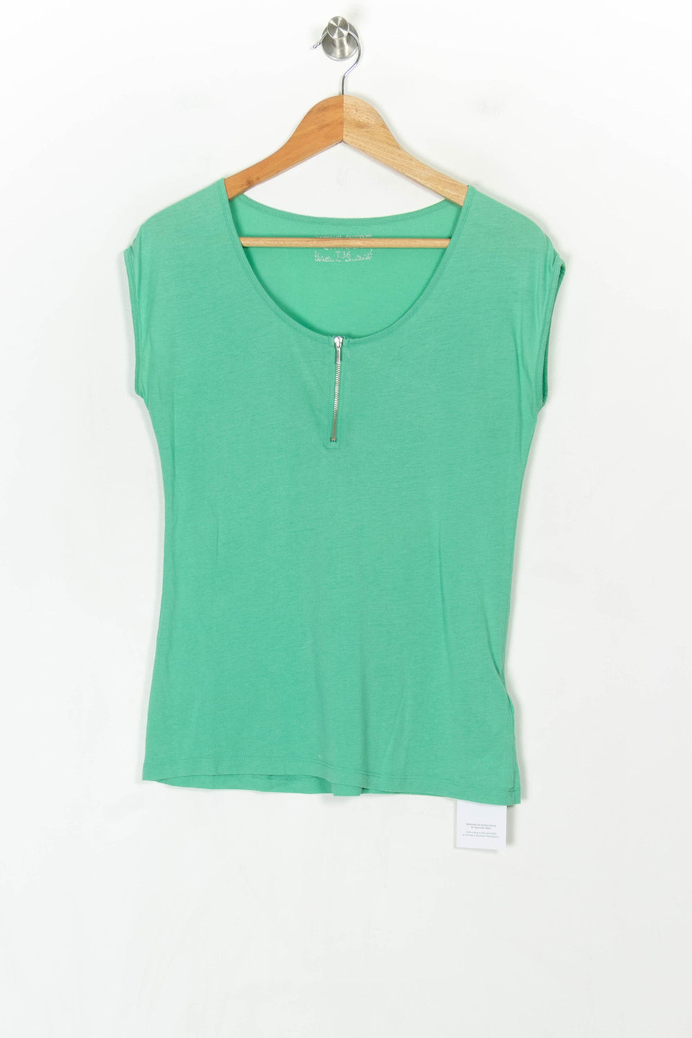Tee-shirt sans manches Vert - Taille S/36 de la marque Caroll | PARAD123605 - Vendu par Paradigme - Image 2