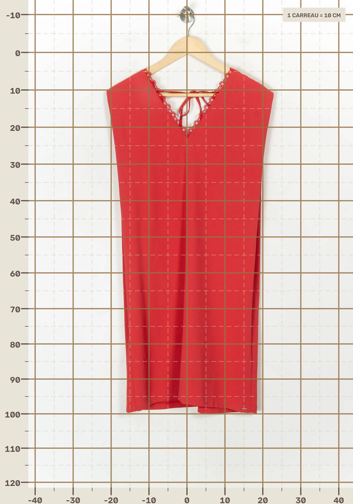Robe Midi Rouge - Taille L/40 de la marque IKKS | PARAD123609 - Vendu par Paradigme - Image 4