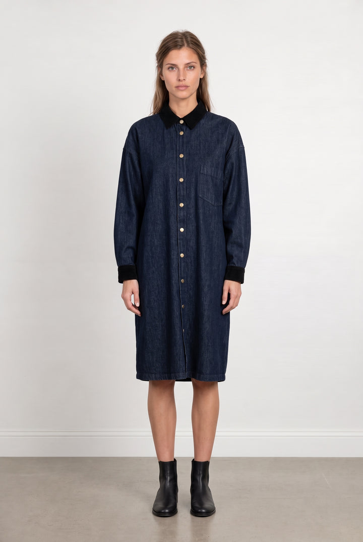 Robe Chemise Bleue - Taille M/38 de la marque IKKS | PARAD123613 - Vendu par Paradigme - Image 1