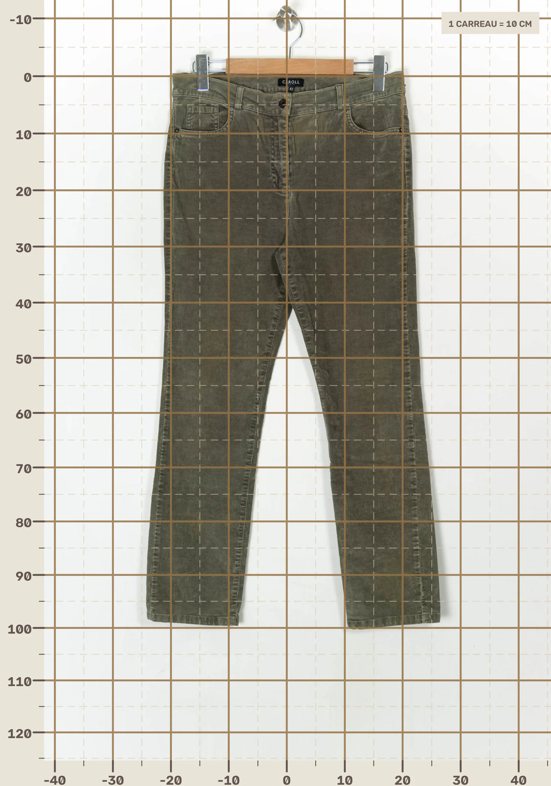 Pantalon Vert Kaki - Taille XL/42 de la marque Caroll | PARAD123615 - Vendu par Paradigme - Image 4