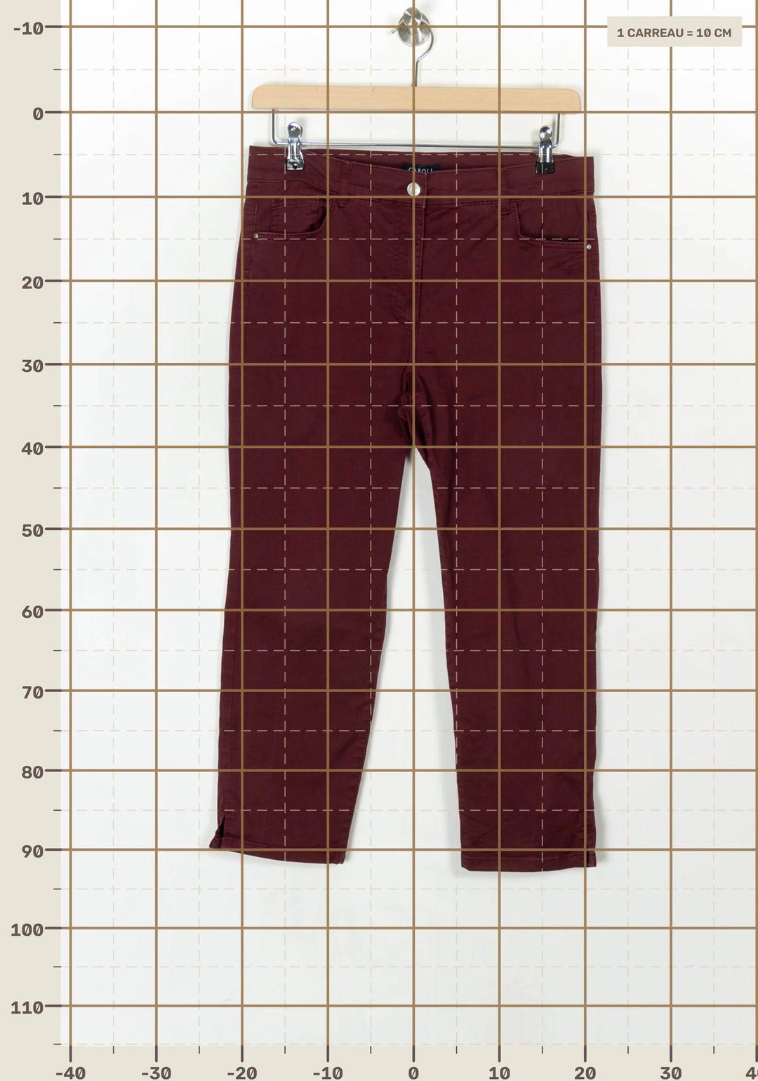 Pantalon Bordeaux - Taille XXL/44 de la marque Caroll | PARAD123618 - Vendu par Paradigme - Image 4