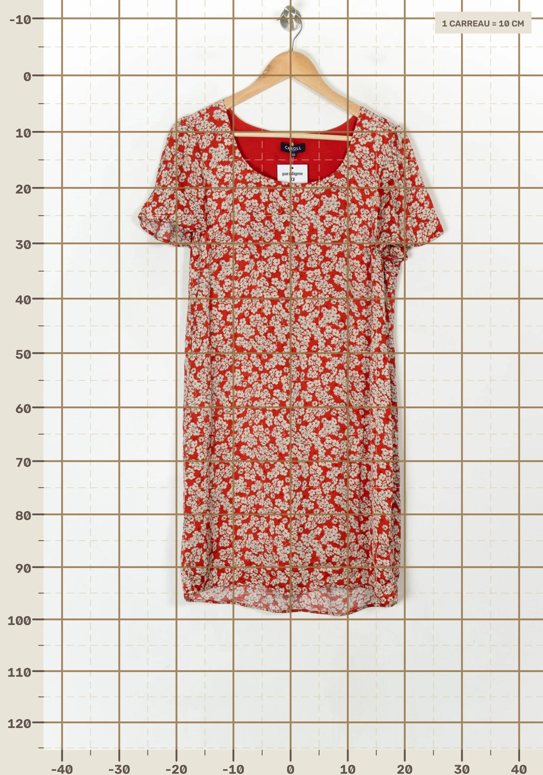 Robe Courte Rouge - Taille L/40 de la marque Caroll | PARAD123622 - Vendu par Paradigme - Image 4