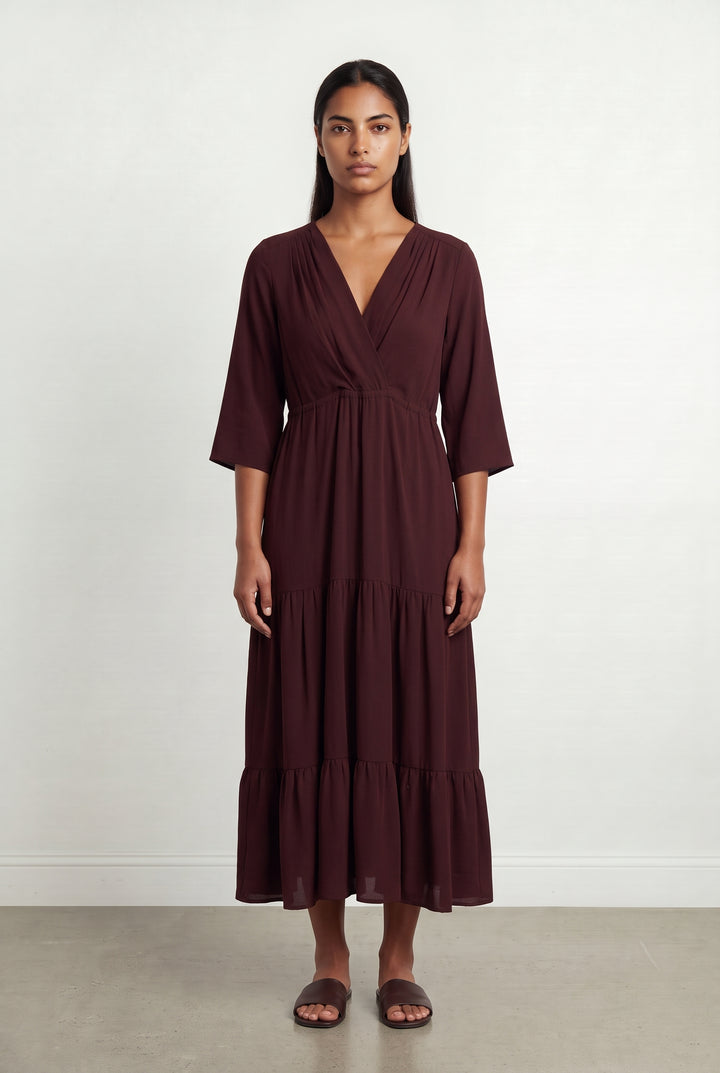 Robe Portefeuille Bordeaux - Taille L/40 de la marque La Fée Maraboutée | PARAD123627 - Vendu par Paradigme - Image 1