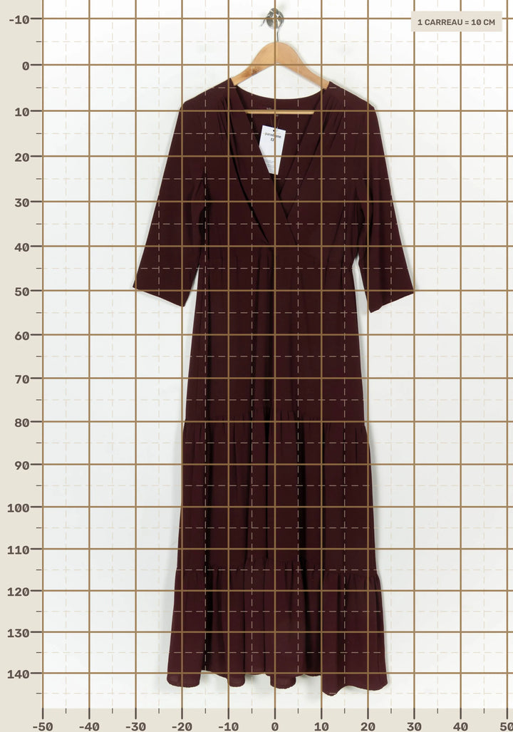 Robe Portefeuille Bordeaux - Taille L/40 de la marque La Fée Maraboutée | PARAD123627 - Vendu par Paradigme - Image 4