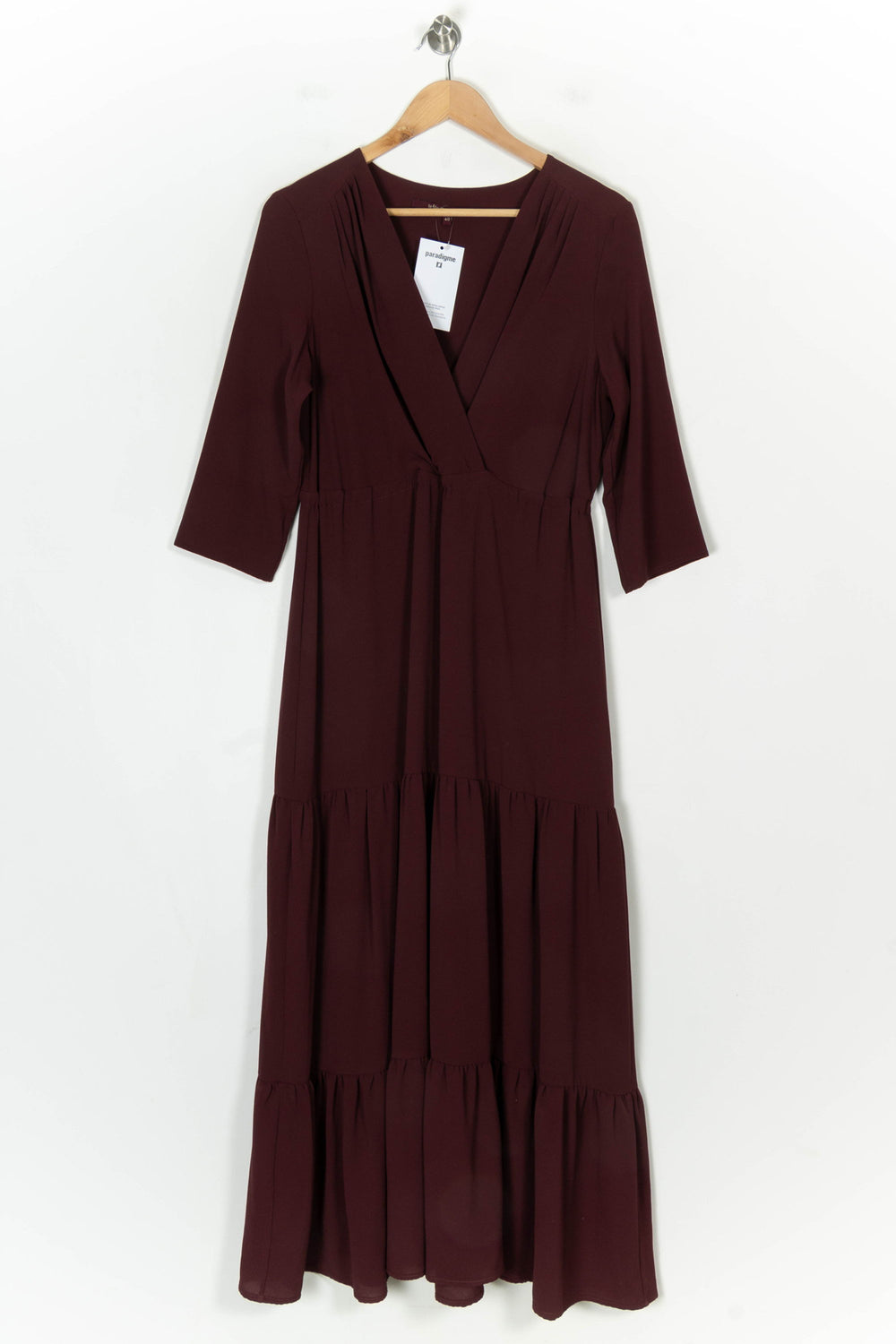 Robe Portefeuille Bordeaux - Taille L/40 de la marque La Fée Maraboutée | PARAD123627 - Vendu par Paradigme - Image 2