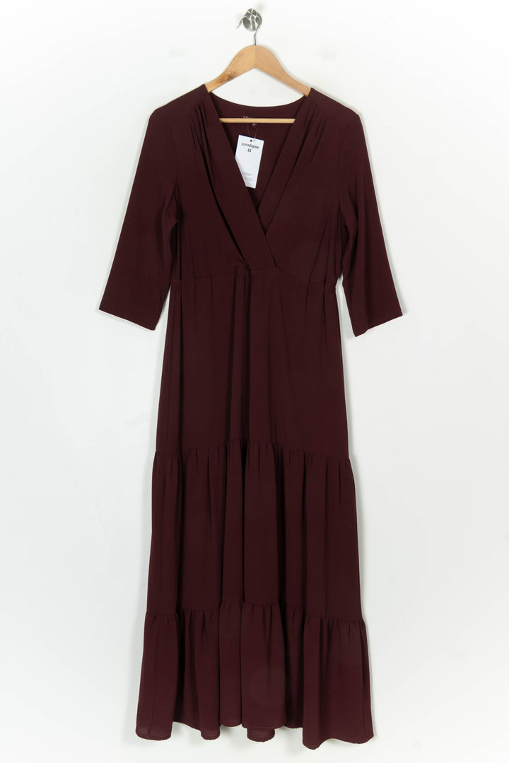 Robe Portefeuille Bordeaux - Taille L/40 de la marque La Fée Maraboutée | PARAD123627 - Vendu par Paradigme - Image 2