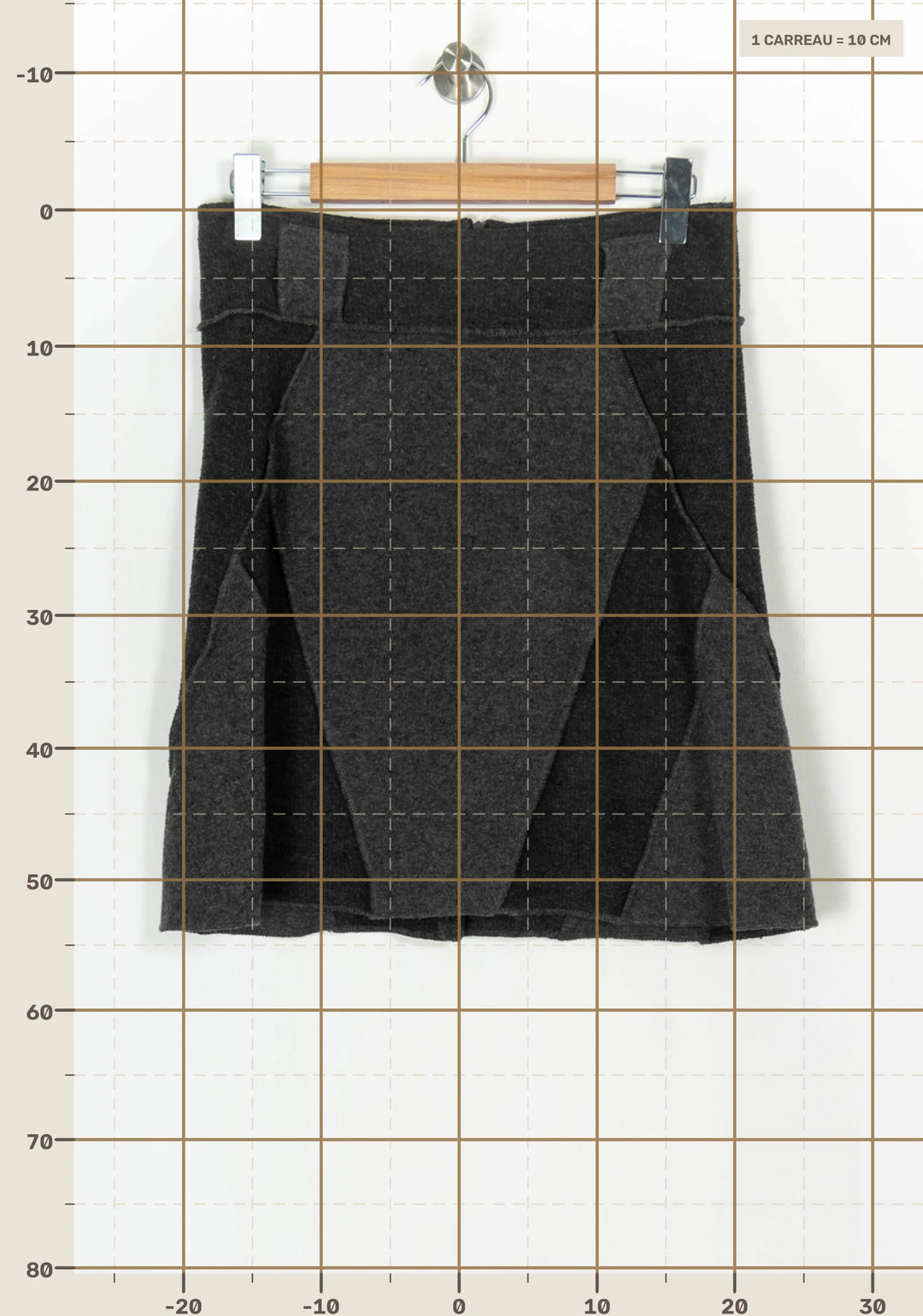 Jupe Courte Grise et Noire - Taille S/36 de la marque La Fée Maraboutée | PARAD123628 - Vendu par Paradigme - Image 4