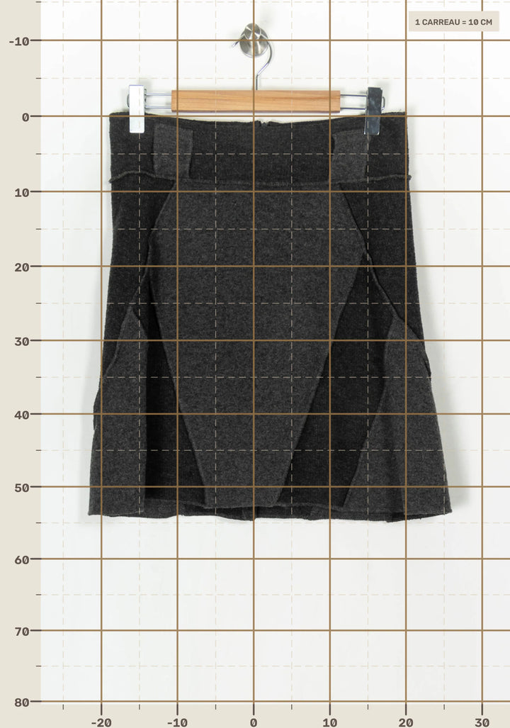 Jupe Courte Grise et Noire - Taille S/36 de la marque La Fée Maraboutée | PARAD123628 - Vendu par Paradigme - Image 4