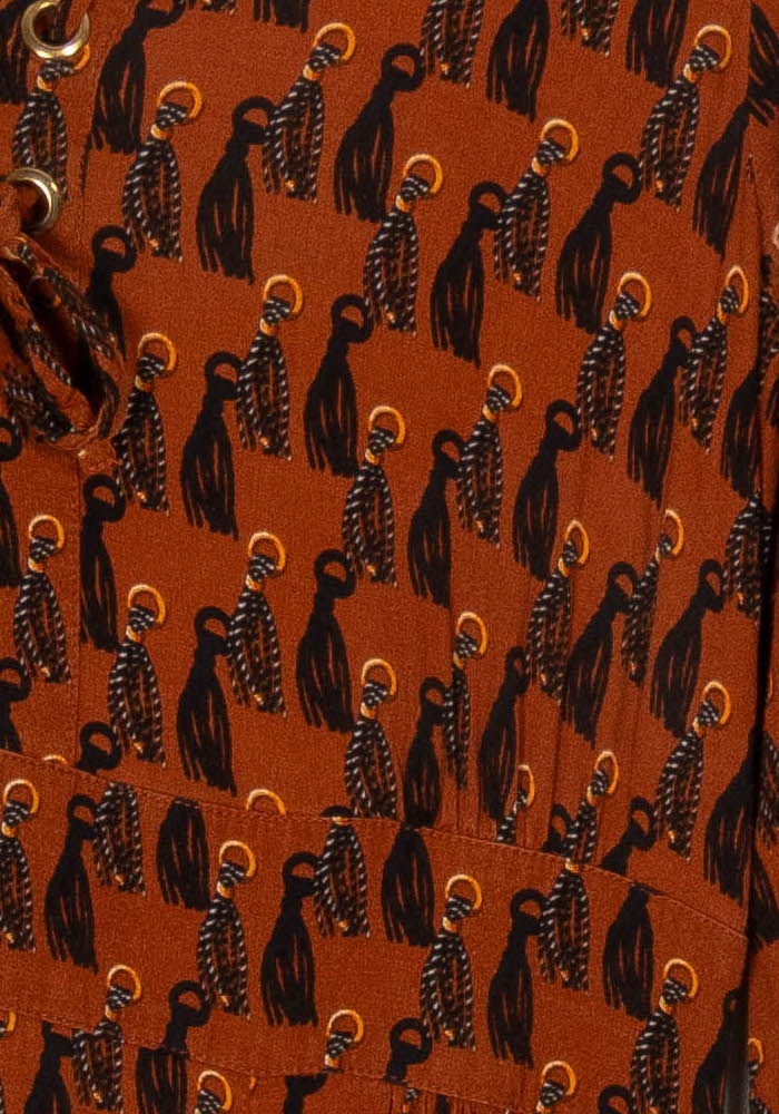 Robe Longue Orange et Noire - Taille L/40 de la marque Maison 123 | PARAD123629 - Vendu par Paradigme - Image 3