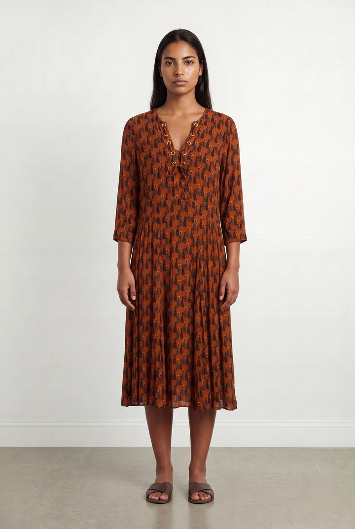 Robe Longue Orange et Noire - Taille L/40 de la marque Maison 123 | PARAD123629 - Vendu par Paradigme - Image 1