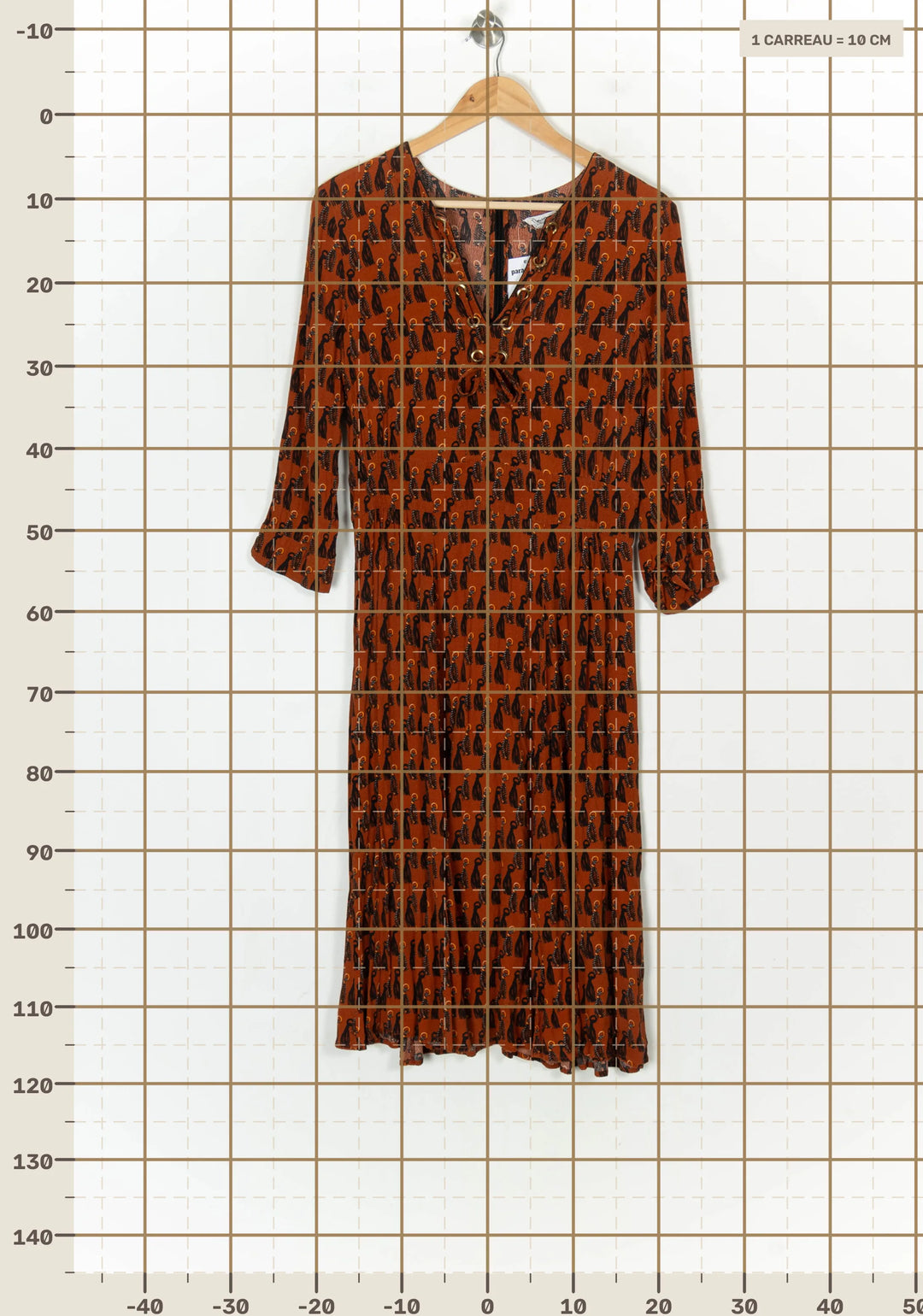 Robe Longue Orange et Noire - Taille L/40 de la marque Maison 123 | PARAD123629 - Vendu par Paradigme - Image 4