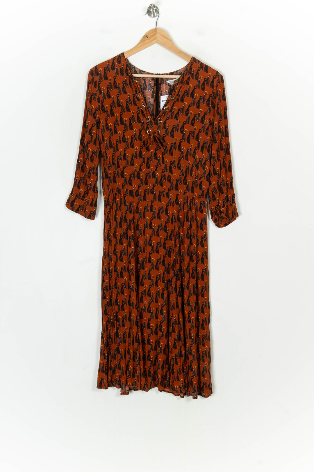 Robe Longue Orange et Noire - Taille L/40 de la marque Maison 123 | PARAD123629 - Vendu par Paradigme - Image 2