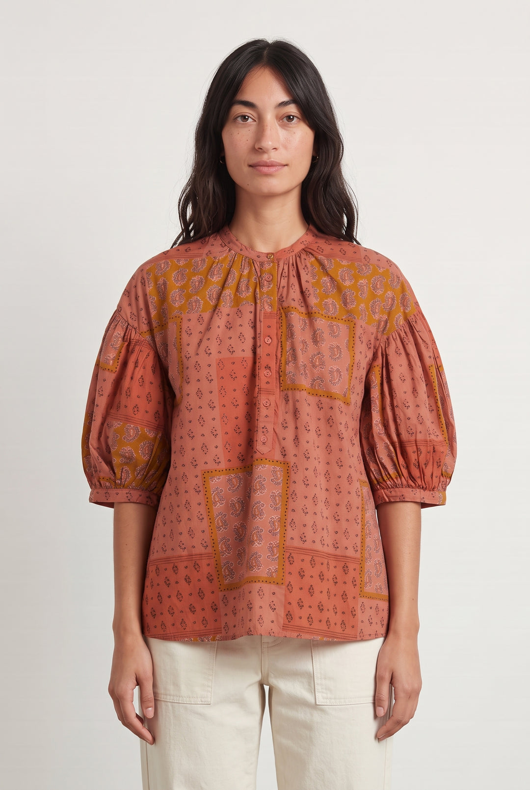 Blouse Rouge et Ocre - Taille M/38 de la marque Sessùn | PARAD123630 - Vendu par Paradigme - Image 1
