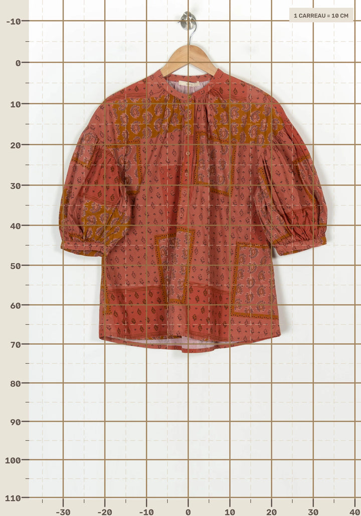 Blouse Rouge et Ocre - Taille M/38 de la marque Sessùn | PARAD123630 - Vendu par Paradigme - Image 4