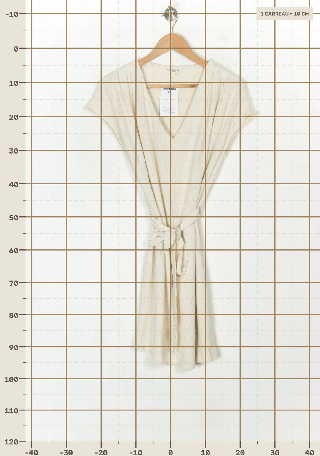 Robe Portefeuille Beige - Taille L/40 de la marque Grace &amp; Mila | PARAD123641 - Vendu par Paradigme - Image 4