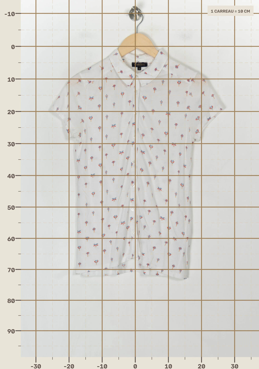 Chemise À Manches Courtes Blanche - Taille S/36 de la marque Caroll | PARAD123646 - Vendu par Paradigme - Image 4