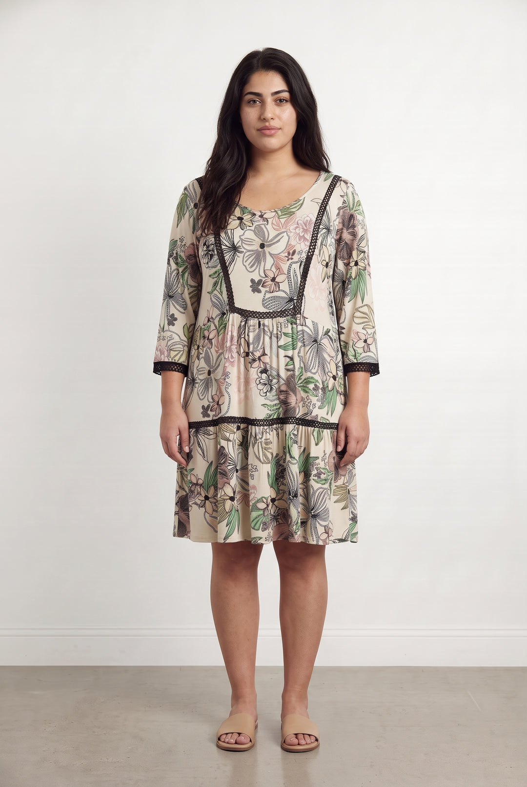 Robe Multicolore - Taille XXL/44 de la marque Indies | PARAD123648 - Vendu par Paradigme - Image 1