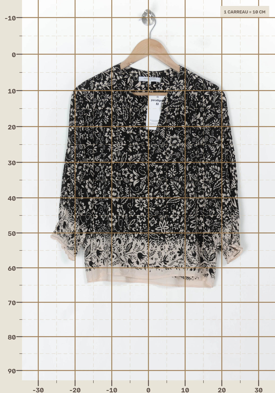 Blouse Noire et Beige - Taille L/40 de la marque Gerard Darel | PARAD123657 - Vendu par Paradigme - Image 4