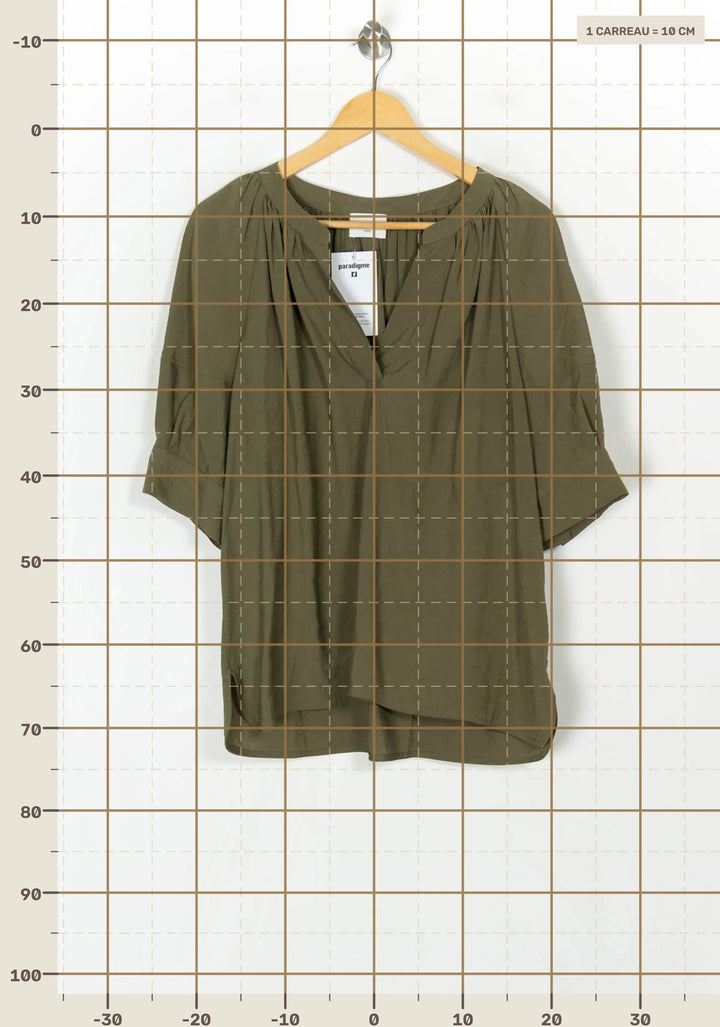 Blouse Verte - Taille L/40 de la marque Claudie Pierlot | PARAD123661 - Vendu par Paradigme - Image 4