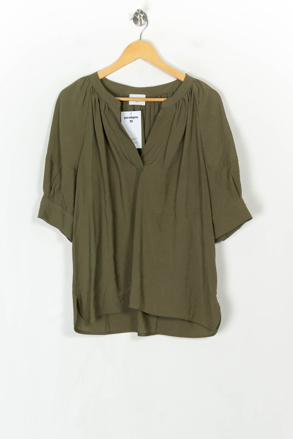 Blouse Verte - Taille L/40 de la marque Claudie Pierlot | PARAD123661 - Vendu par Paradigme - Image 2