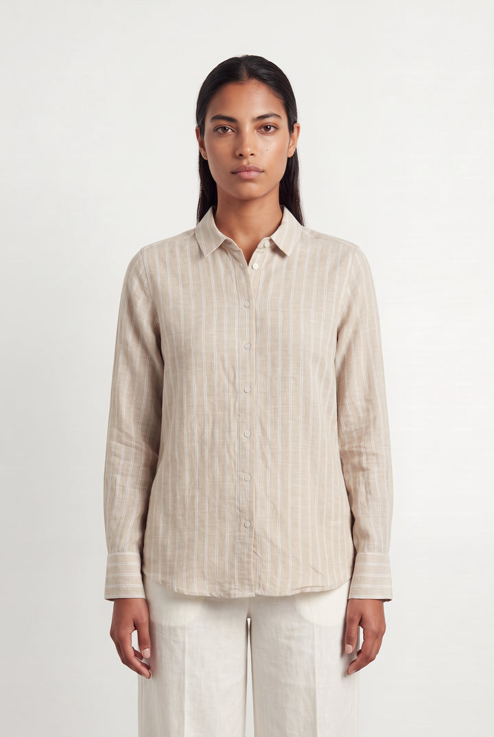 Chemise Beige - Taille L/40 de la marque Sud express | PARAD123673 - Vendu par Paradigme - Image 1