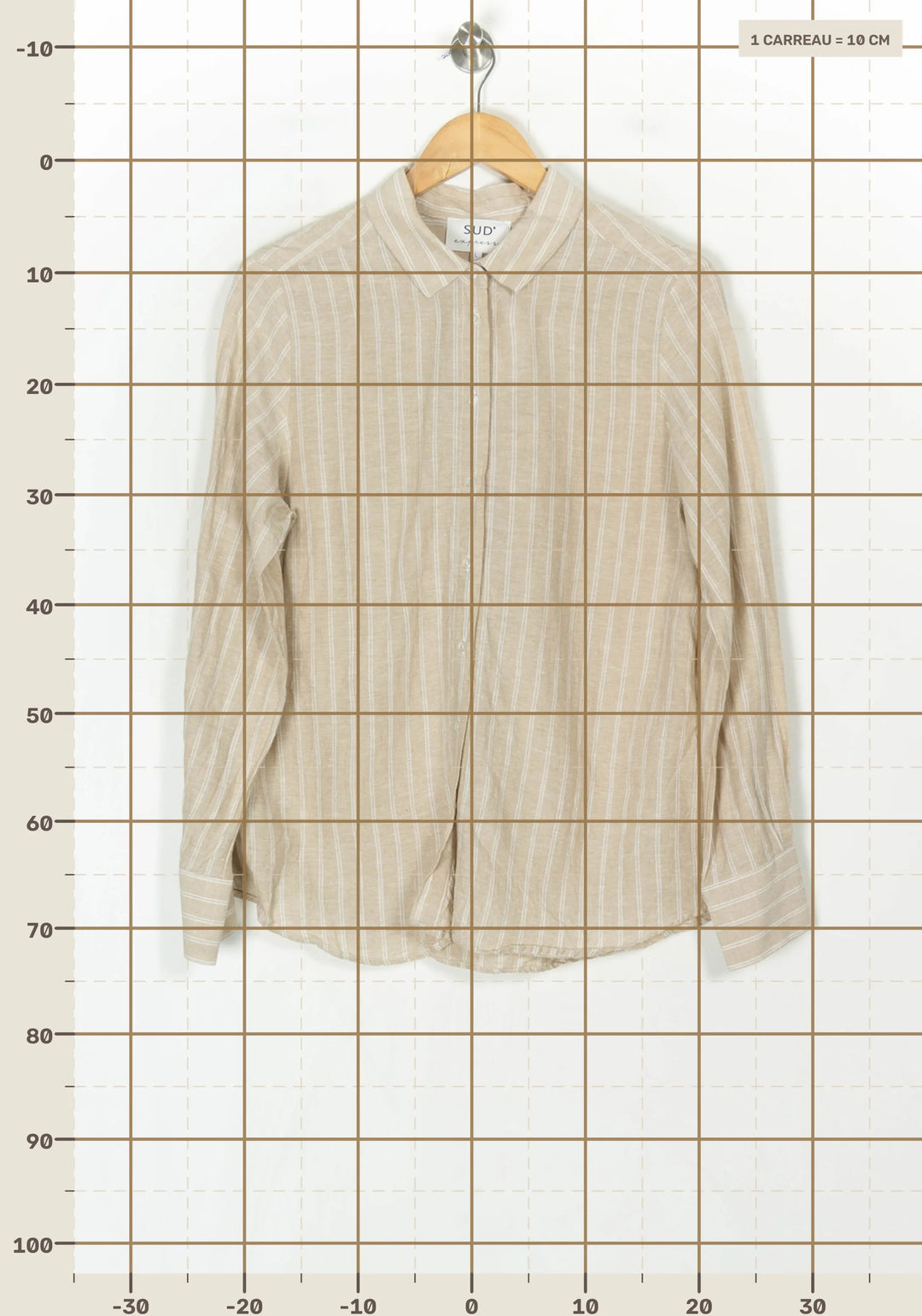 Chemise Beige - Taille L/40 de la marque Sud express | PARAD123673 - Vendu par Paradigme - Image 4