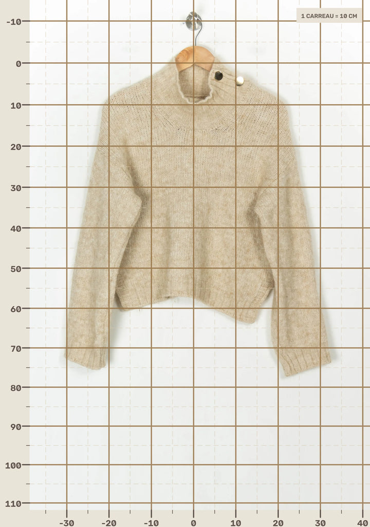 Pull À Col Montant Beige - Taille S/36 de la marque SAAJ | PARAD123674 - Vendu par Paradigme - Image 4