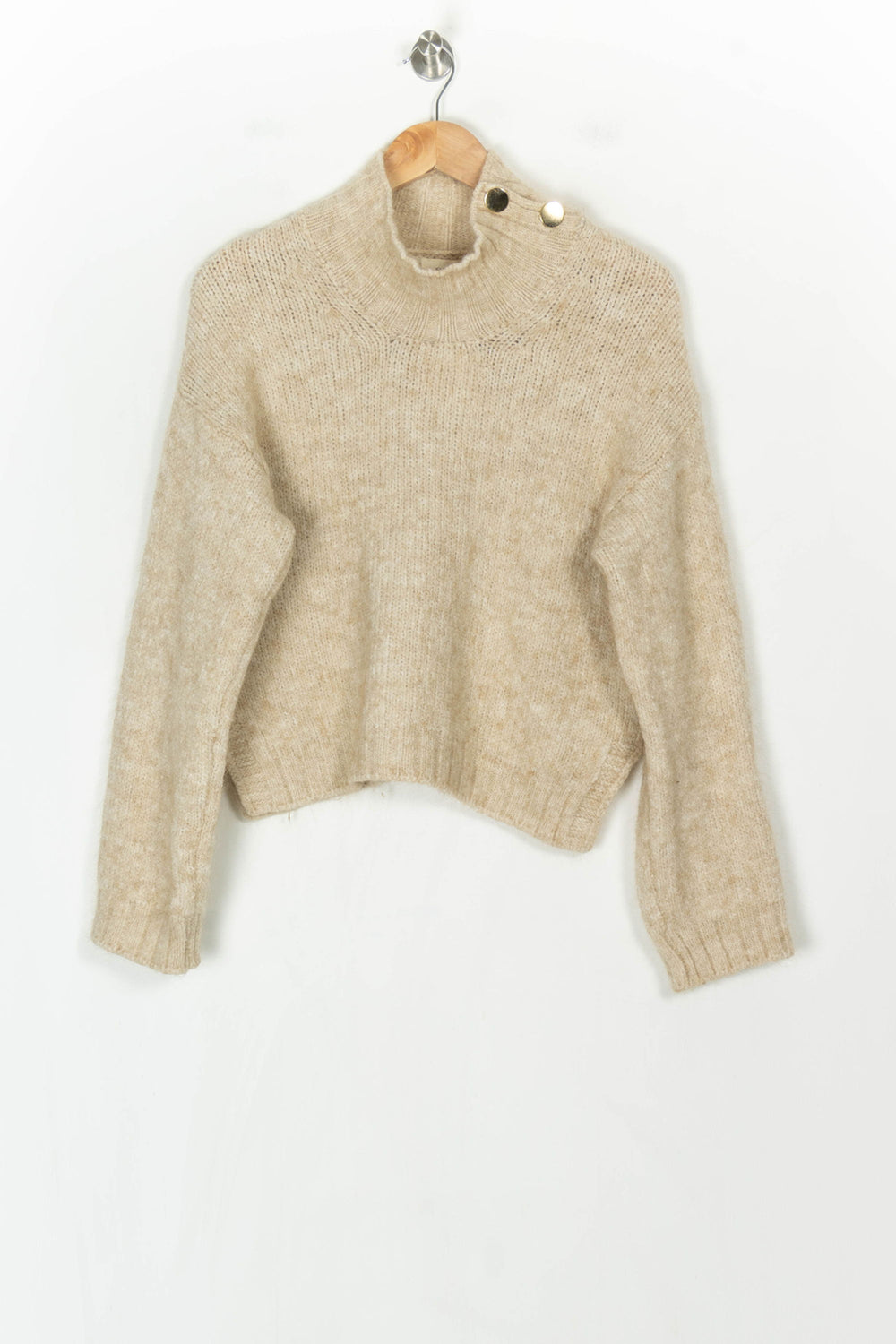 Pull À Col Montant Beige - Taille S/36 de la marque SAAJ | PARAD123674 - Vendu par Paradigme - Image 2