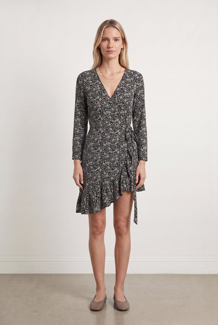 Robe Portefeuille Noire et Blanche - Taille S/36 de la marque SAAJ | PARAD123676 - Vendu par Paradigme - Image 1