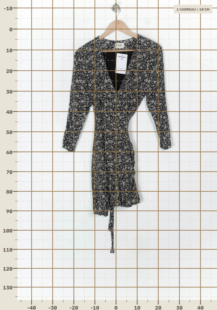 Robe Portefeuille Noire et Blanche - Taille S/36 de la marque SAAJ | PARAD123676 - Vendu par Paradigme - Image 4