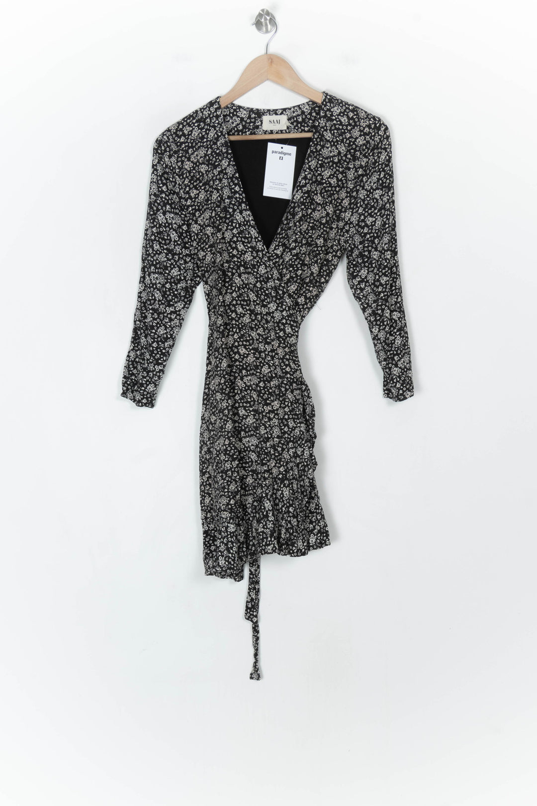 Robe Portefeuille Noire et Blanche - Taille S/36 de la marque SAAJ | PARAD123676 - Vendu par Paradigme - Image 2