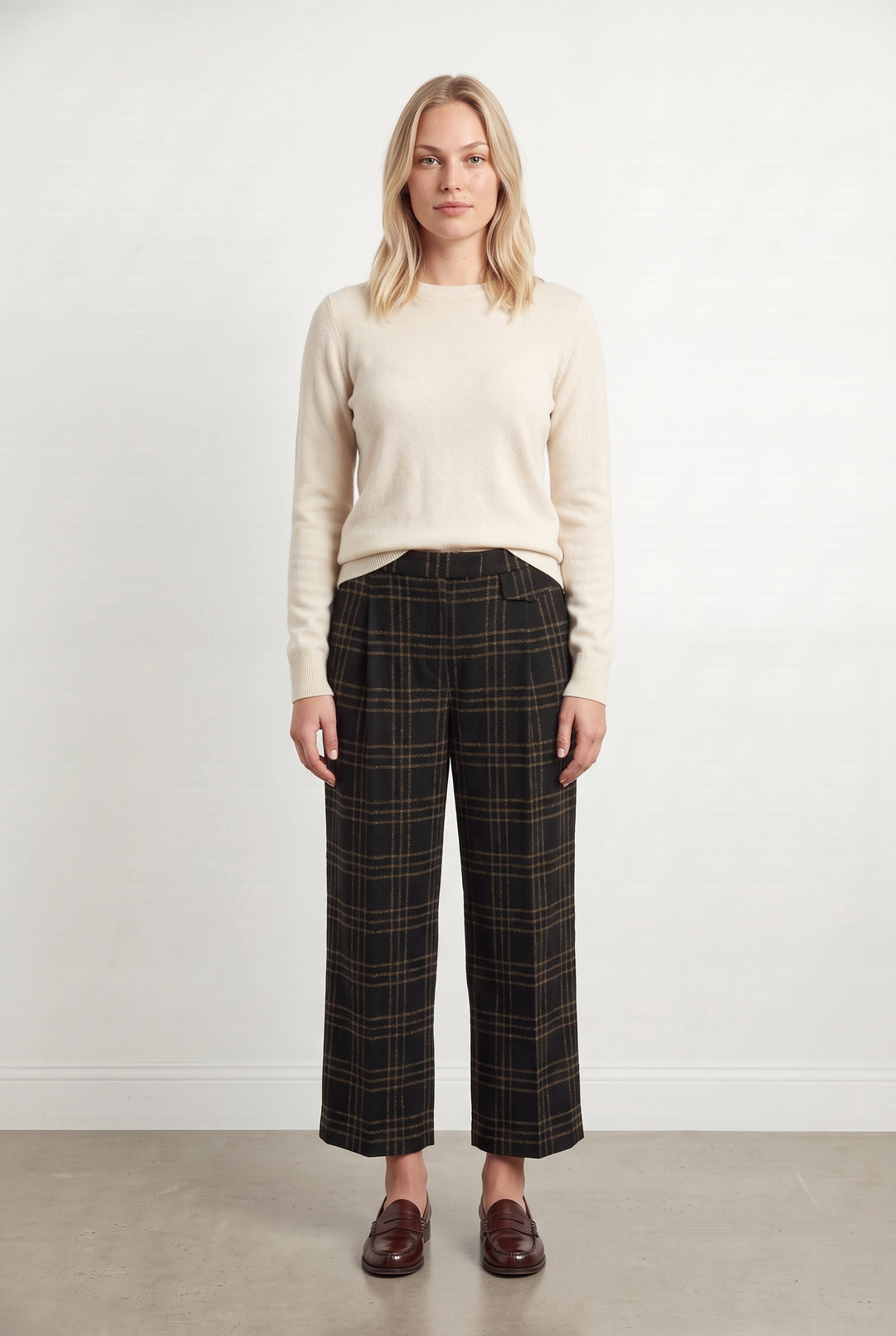 Pantalon à Carreaux Noir et Marron - Taille L/40 de la marque Bimba y Lola | PARAD123685 - Vendu par Paradigme - Image 1