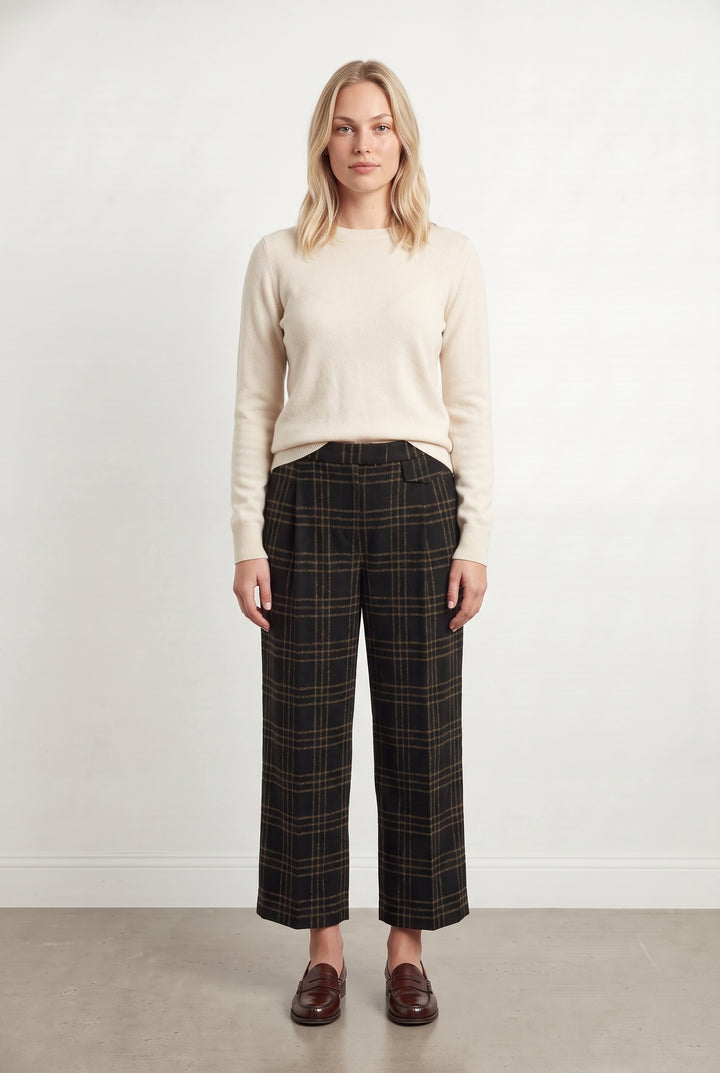 Pantalon à Carreaux Noir et Marron - Taille L/40 de la marque Bimba y Lola | PARAD123685 - Vendu par Paradigme - Image 1