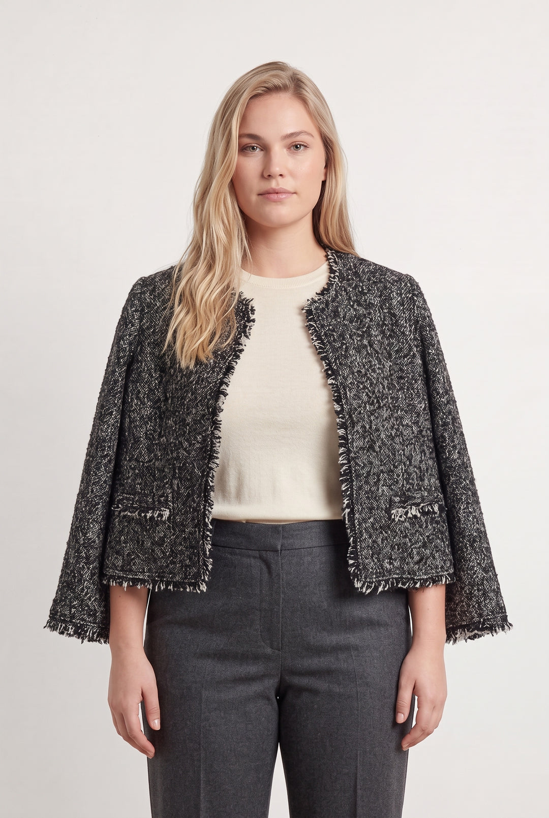 Veste En Tweed Noire et Blanche - Taille XL/42 de la marque Gerard Darel | PARAD123686 - Vendu par Paradigme - Image 1