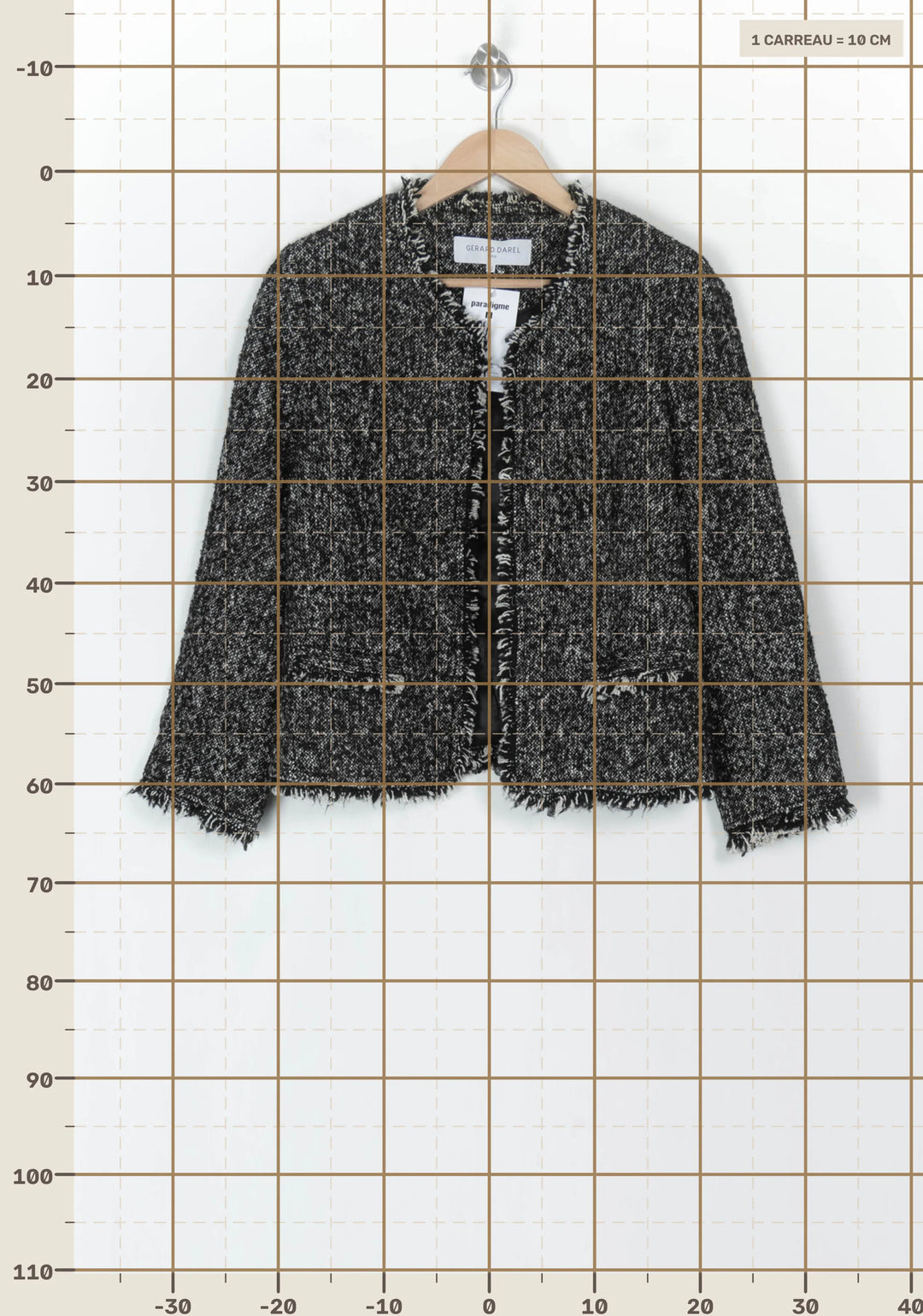 Veste En Tweed Noire et Blanche - Taille XL/42 de la marque Gerard Darel | PARAD123686 - Vendu par Paradigme - Image 4