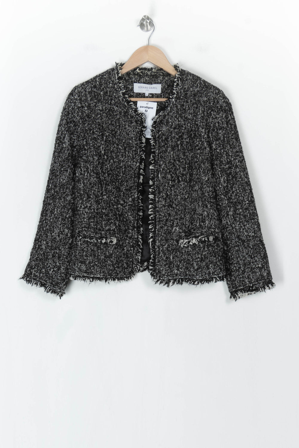 Veste En Tweed Noire et Blanche - Taille XL/42 de la marque Gerard Darel | PARAD123686 - Vendu par Paradigme - Image 2