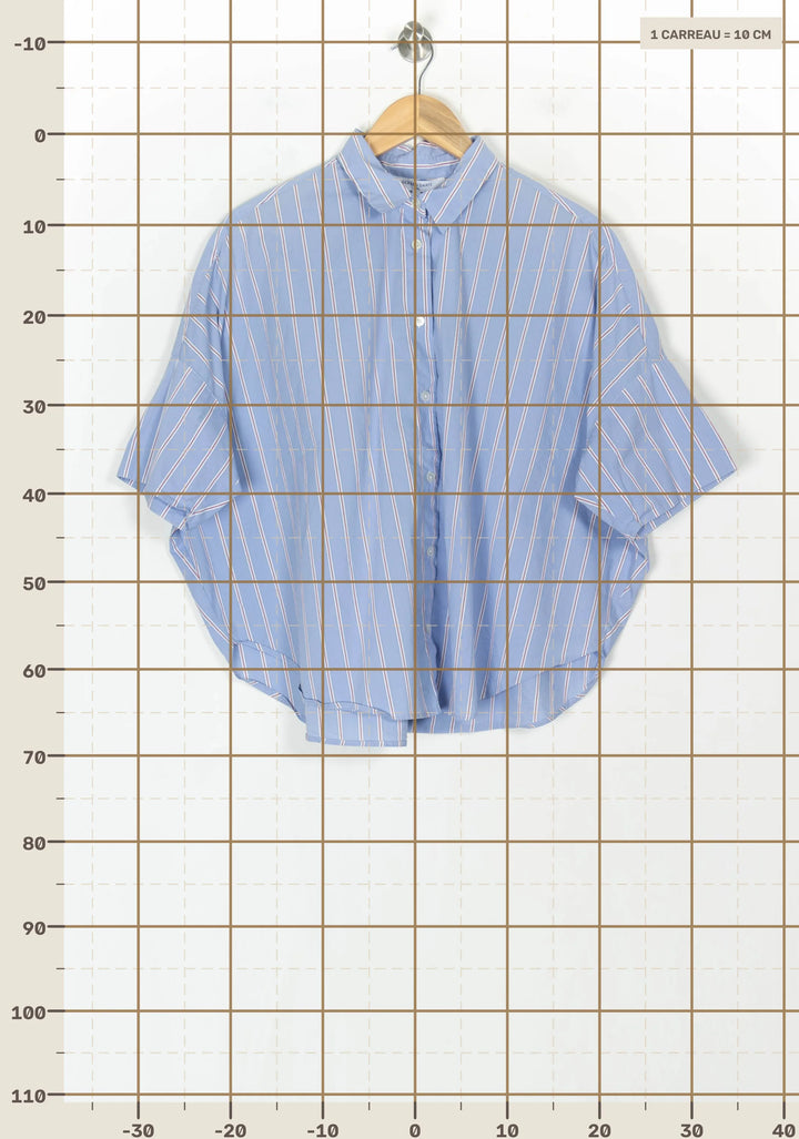 Chemise À Manches Courtes Bleue - Taille M/38 de la marque Gerard Darel | PARAD123688 - Vendu par Paradigme - Image 4