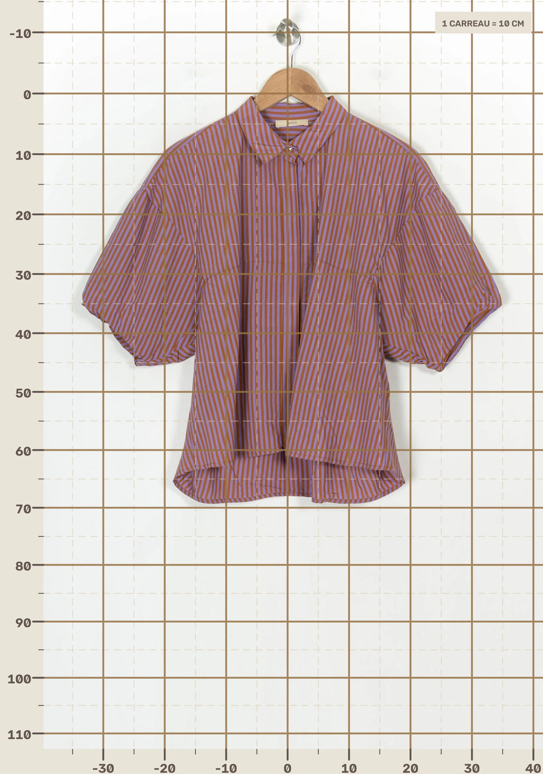 Chemise À Manches Courtes Violette et Marron - Taille M/38 de la marque Sessùn | PARAD123689 - Vendu par Paradigme - Image 4