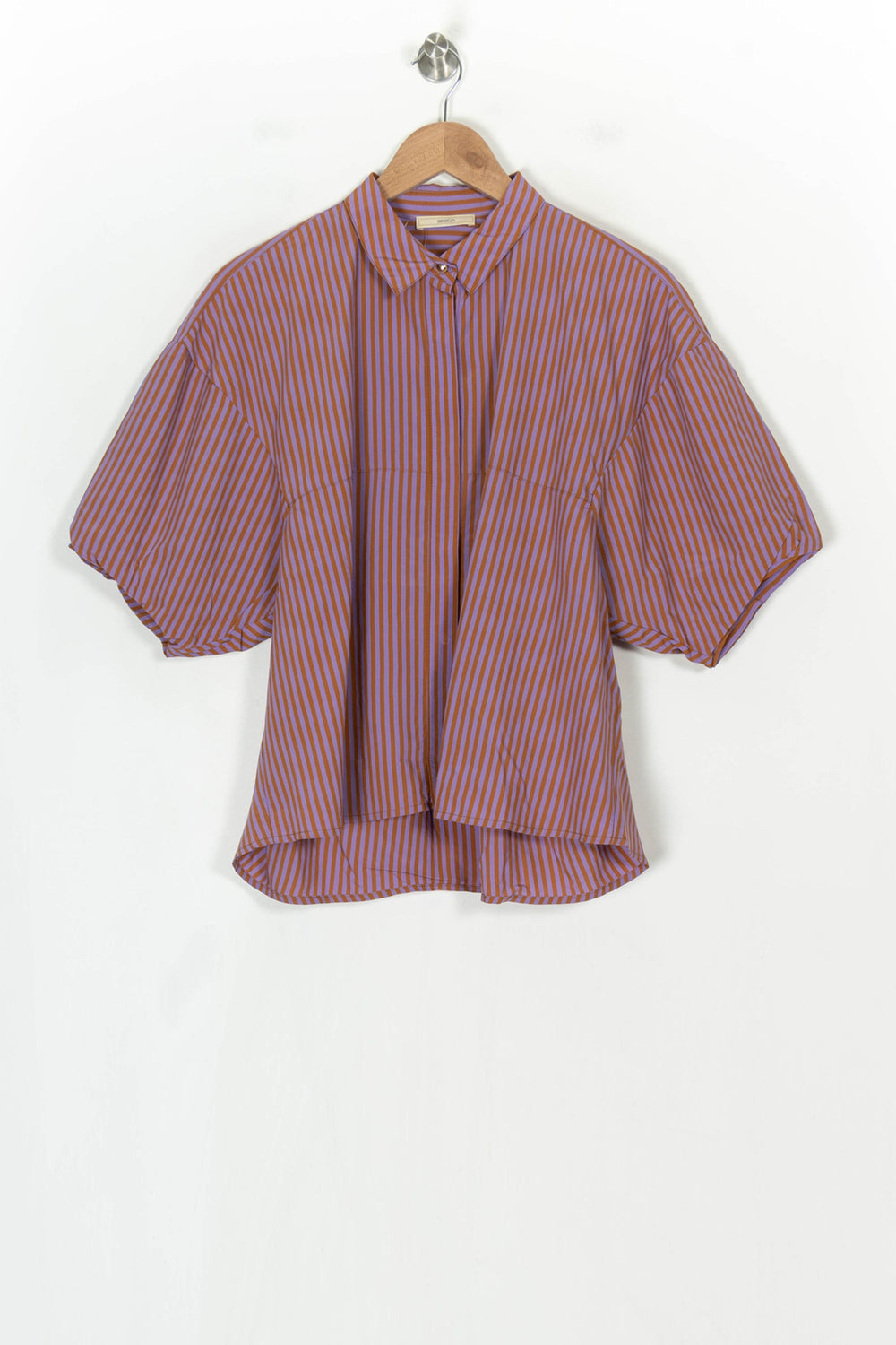 Chemise À Manches Courtes Violette et Marron - Taille M/38 de la marque Sessùn | PARAD123689 - Vendu par Paradigme - Image 2