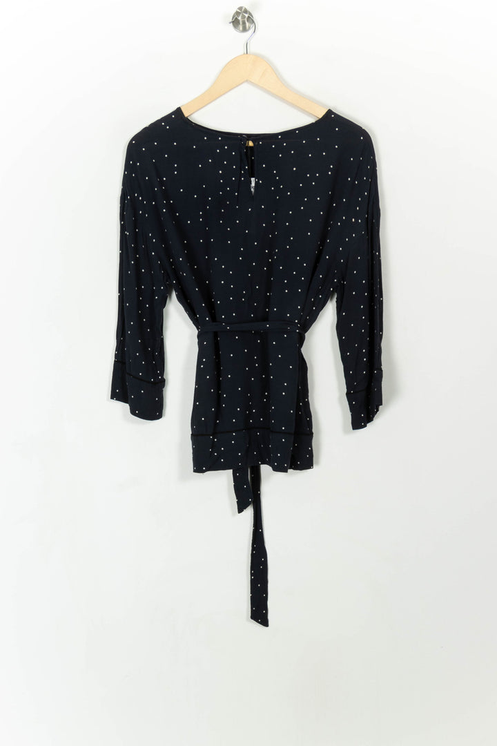 Blouse Bleue à Pois Blancs - Taille S/36 de la marque Ganni | PARAD12369 - Vendu par Paradigme - Image 4