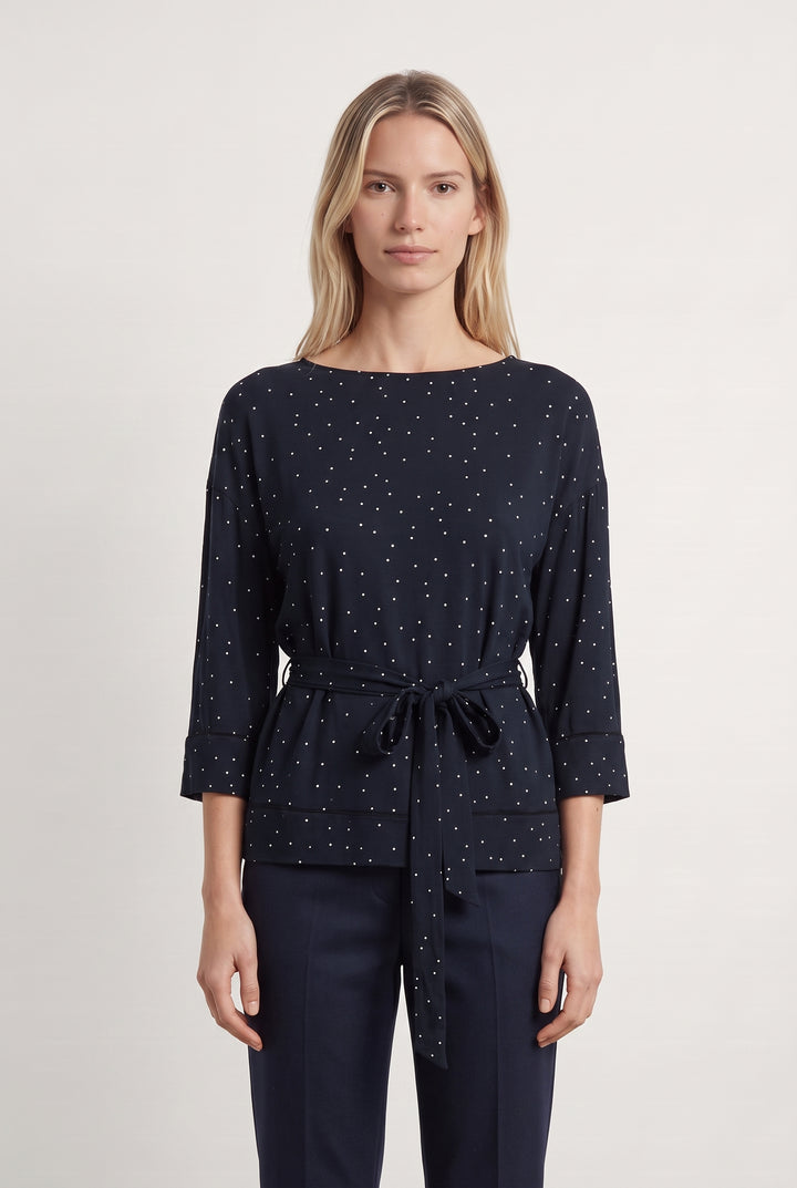 Blouse Bleue à Pois Blancs - Taille S/36 de la marque Ganni | PARAD12369 - Vendu par Paradigme - Image 1