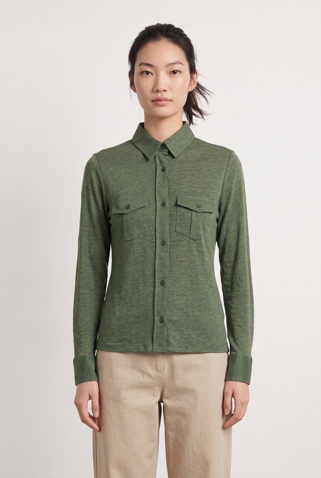 Chemise Verte - Taille S/36 de la marque Notshy Cashmere | PARAD123697 - Vendu par Paradigme - Image 1