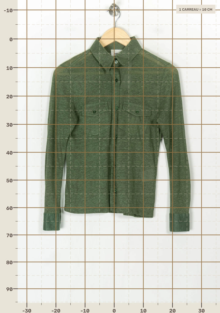 Chemise Verte - Taille S/36 de la marque Notshy Cashmere | PARAD123697 - Vendu par Paradigme - Image 4
