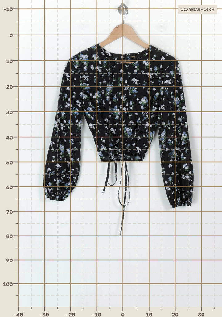 Blouse Cache-Cœur Noire - Taille L/40 de la marque Maje | PARAD123700 - Vendu par Paradigme - Image 4
