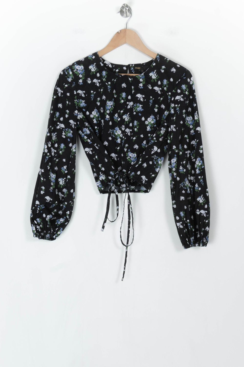 Blouse Cache-Cœur Noire - Taille L/40 de la marque Maje | PARAD123700 - Vendu par Paradigme - Image 2