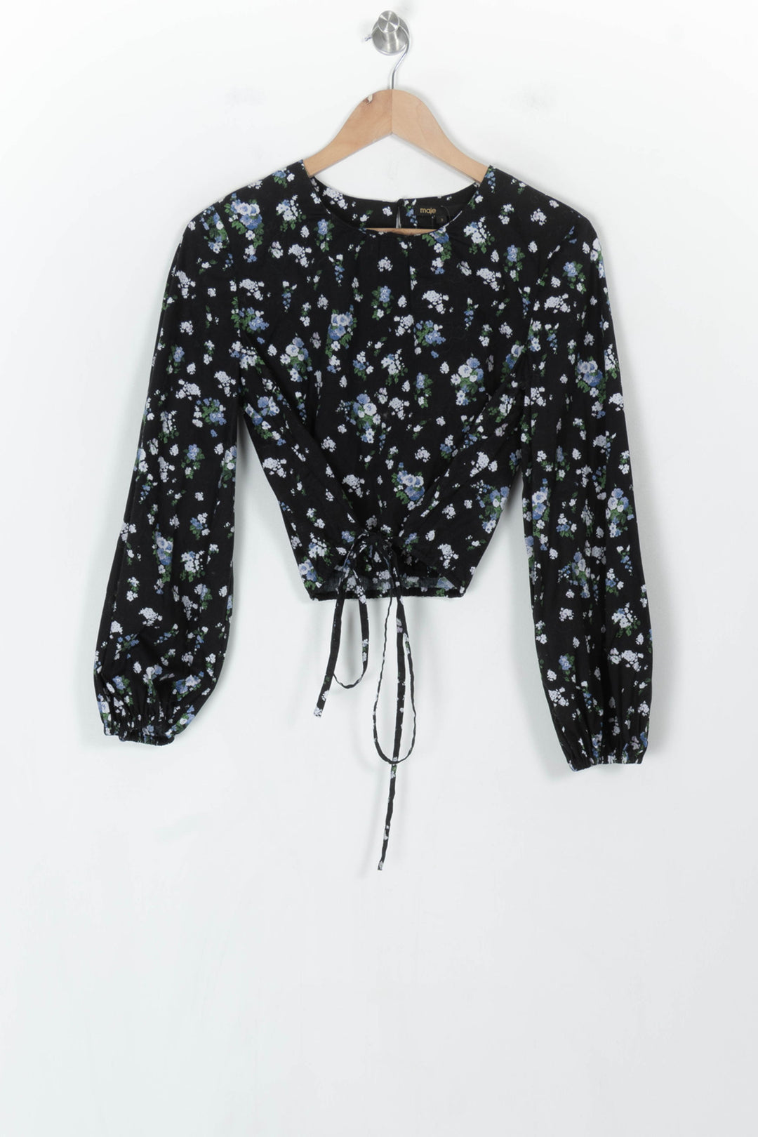 Blouse Cache-Cœur Noire - Taille L/40 de la marque Maje | PARAD123700 - Vendu par Paradigme - Image 2