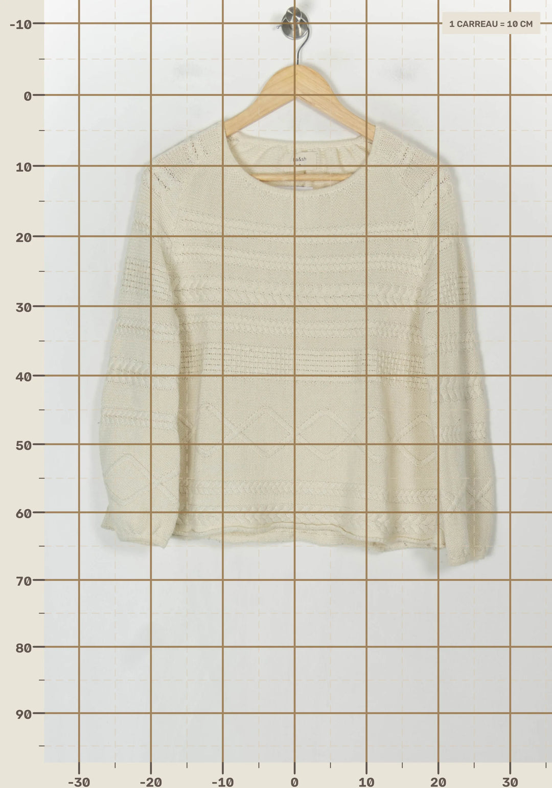 Pull en Maille Écru - Taille XS/34 de la marque ba&amp;sh | PARAD123705 - Vendu par Paradigme - Image 4