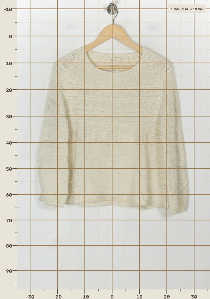 Pull en Maille Écru - Taille XS/34 de la marque ba&amp;sh | PARAD123705 - Vendu par Paradigme - Image 4